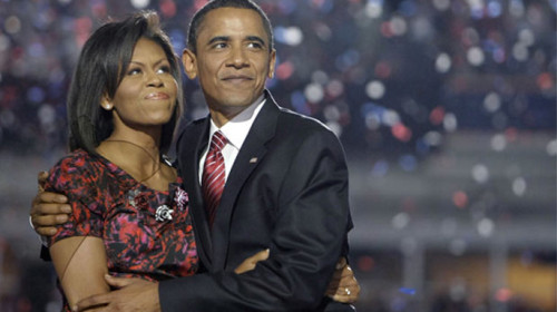 Tổng thống Obama và vợ hạnh phúc